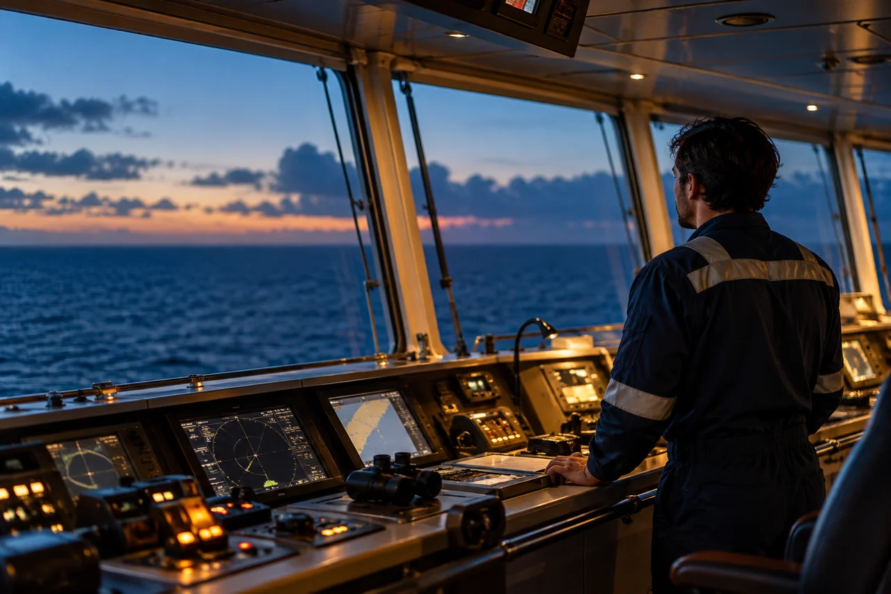 AT SEA — illustrative maritime scene